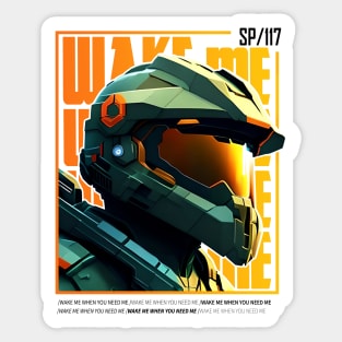 Halo game quotes - Master chief - Spartan 117 - WQ01-v7 Sticker